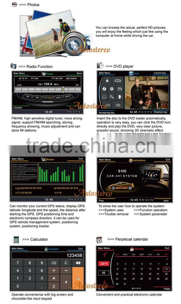 Autostereo Car DVD Player for Mercedes ML Class W164 GPS Navigation with Canbus,Ipod,BT,WIFI and Free Map Car Multimedia System