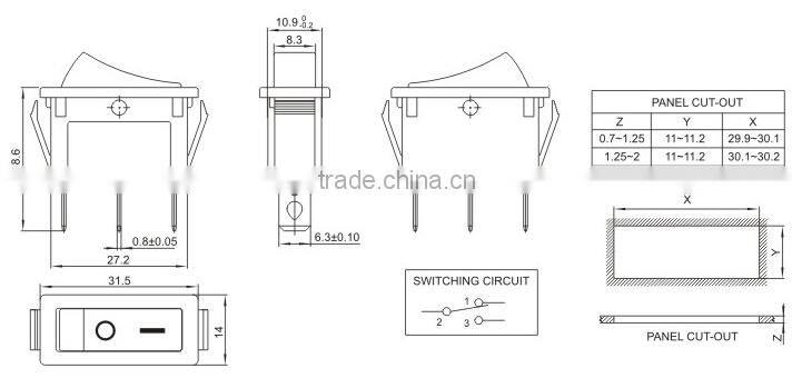 RS606D-1020011CBB ROCKER SWITCHES SERIES