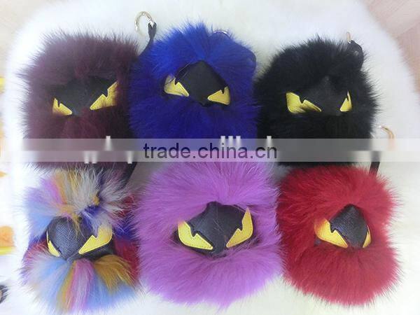 2015 Real Fox Fur Keychain For Bag Accessories Keychain / Fox Fur Ball Keychain