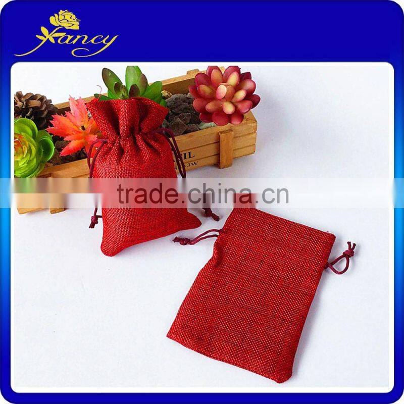 hot sell Small drawstring jute bag gunny bag
