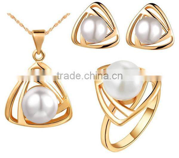 artificial imitation diamond jewelry set, gold jewelry sets