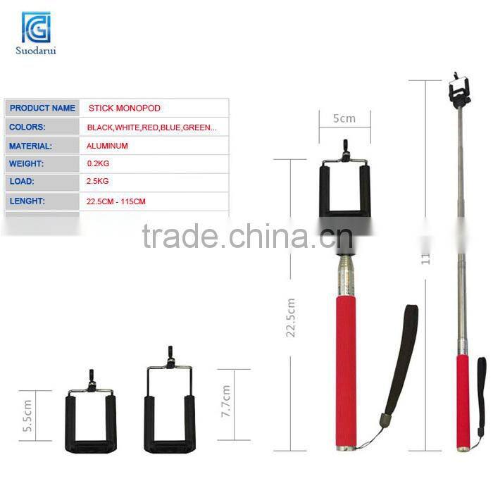 2015 wireless monopod selfie stick with bluetooth remote shutter for iphone 6 & 6 Plus