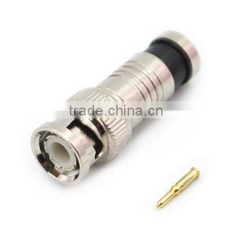 BNC male head turn RG59 connector high quality for cctv camera