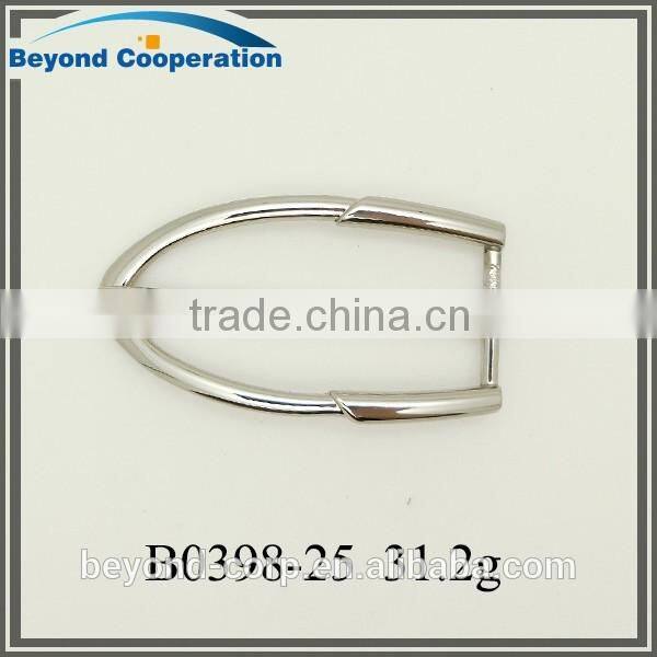 High-class lady 25mm half-ellipse gold and nickel plated pin buckle