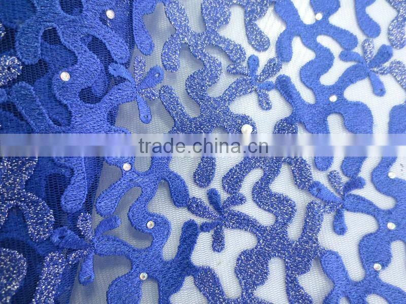 korea Tulle lace African embroidered tulle lace beaded tulle fabric