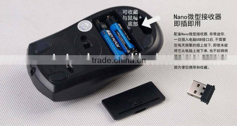 Ergonomic design Gray color 2.4G wireless mouse