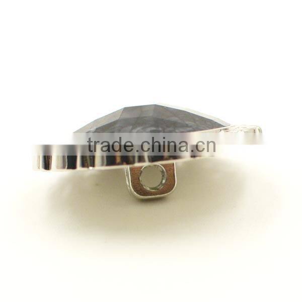 high grade black pearl stone plastic shank button