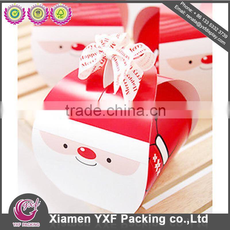 Custome design sky blue cardboard box gift packaing, gift paper box with white ribbon