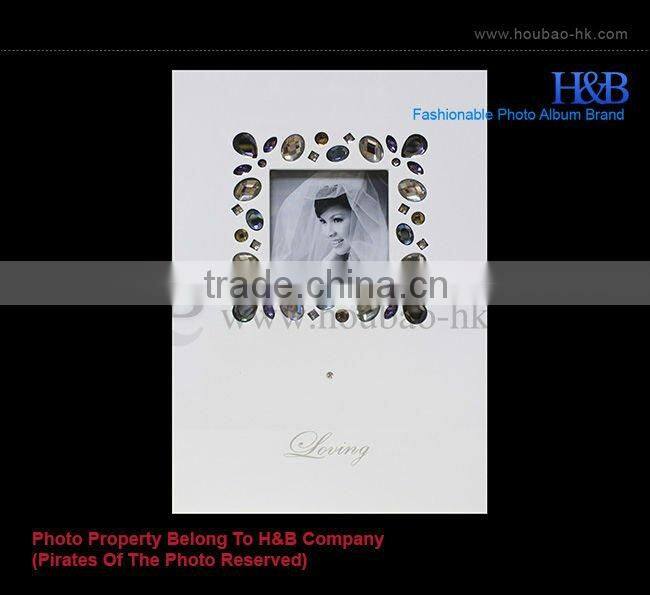 12*12'' White Painting Wedding Album Box With Coloring Crystal