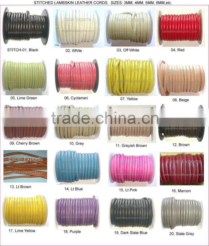 Round Lambskin Stitch Cords