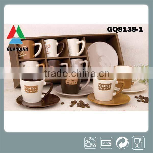 80ml cheap bulk ceramic coffee cup and saucer for Middle-East countries
