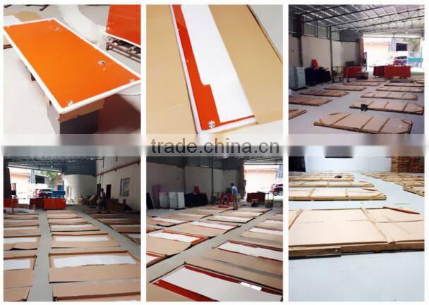 PT-P014 WorkWell office furniture supply standard high gloss office glass desk with metal legs good quality