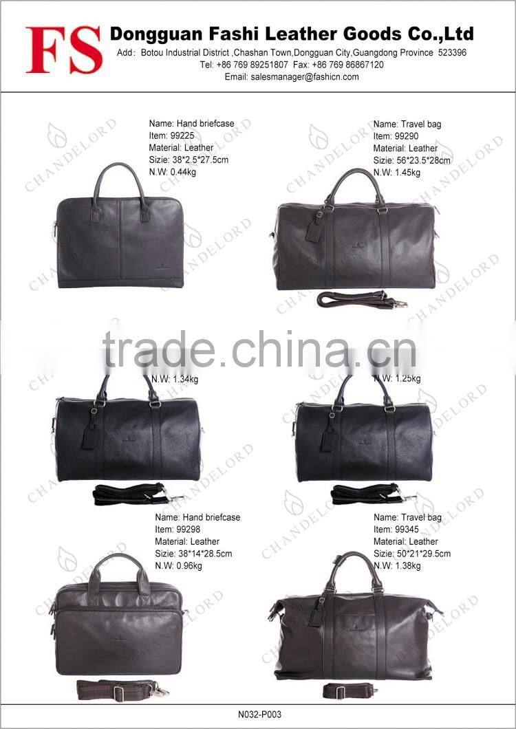 2016 Black Classic Style Large Wholesale Men Leather Travel Bag