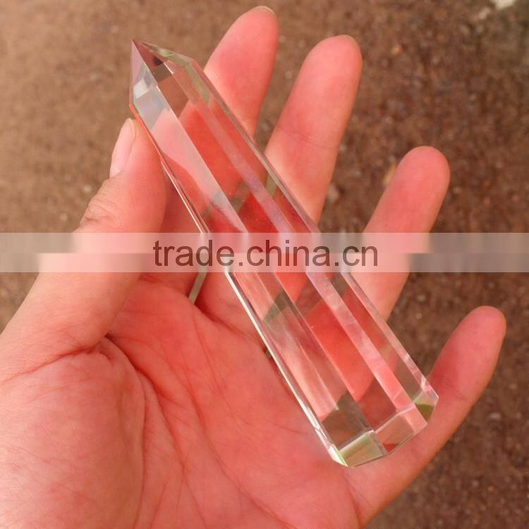 8sides clear quartz rock crystal healing single point wands