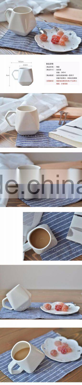 Unique Style White Glazed New Bone china 8 oz Coffee Cups for Cafes made in china