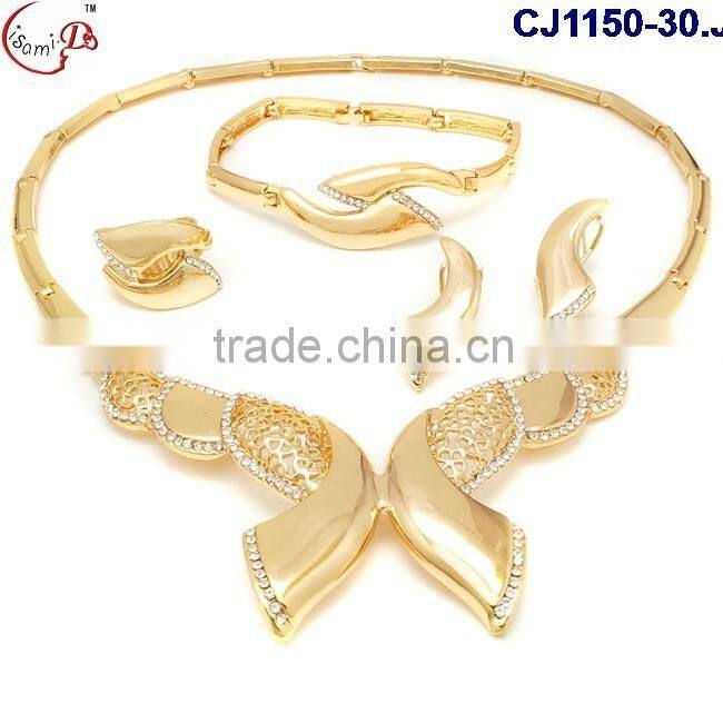 2016 top jewelry gold plating with rhinestone jewelry set wedding/evening party crystal jewelry set wholesale