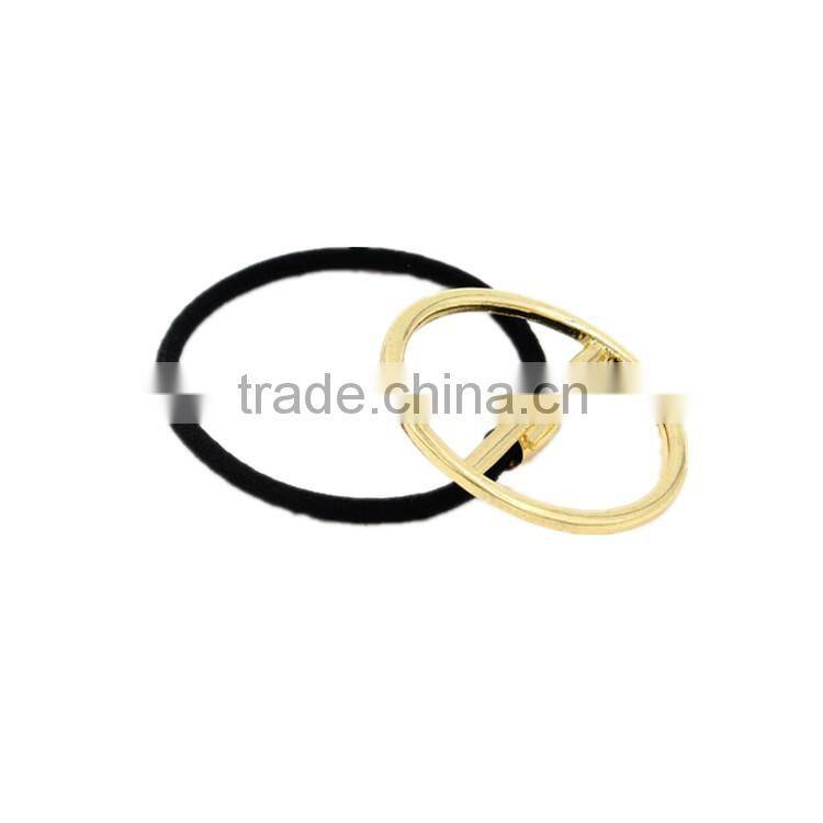 A-1135 Gold Plated Hair Black Bands Jewelry Hollow Circle Half Stick Pendant Head Bands For Women