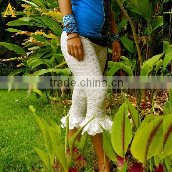 Medium-white Ruffle Pants, Bloomers Dance Yoga