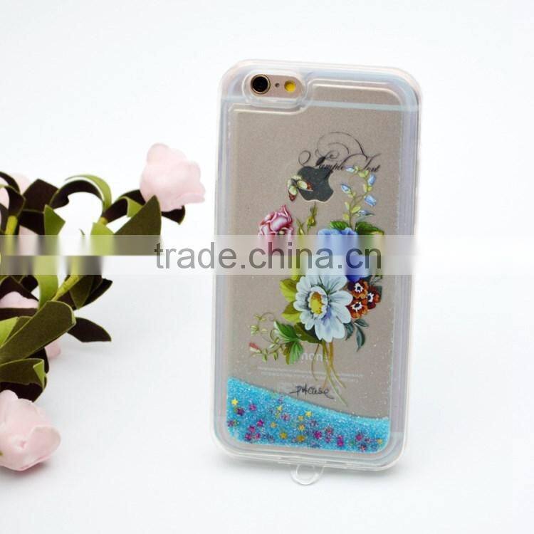 new arrival tpu liquid case for MOTO G2 with glitter star Campanula printed