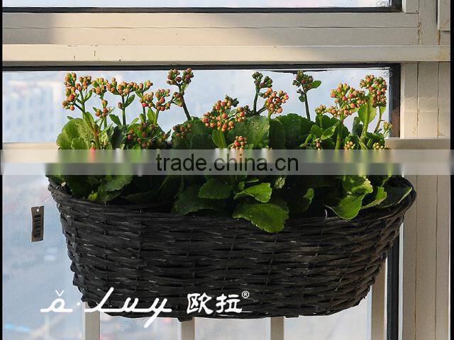 oval weaving rattan baskets with hook