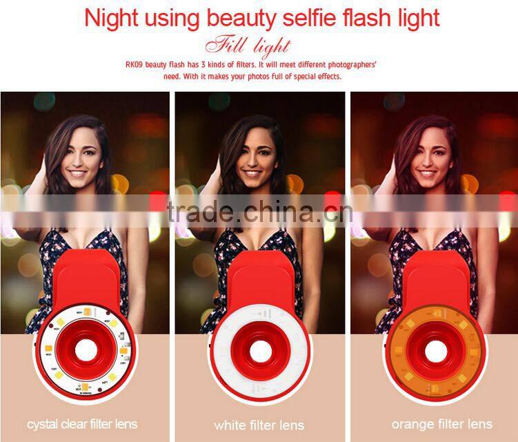 4 in 1 fisheyes lens led flash fill in night light, for iphone external led flash light