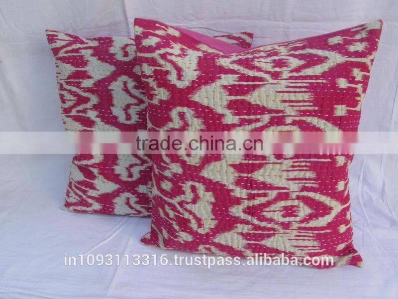 WHOLESALE PRIZE Ikat Printed Cushion Cover / Designer Ikat sofa Cushion Cover / Decorative kantha Ikat pillow Cover