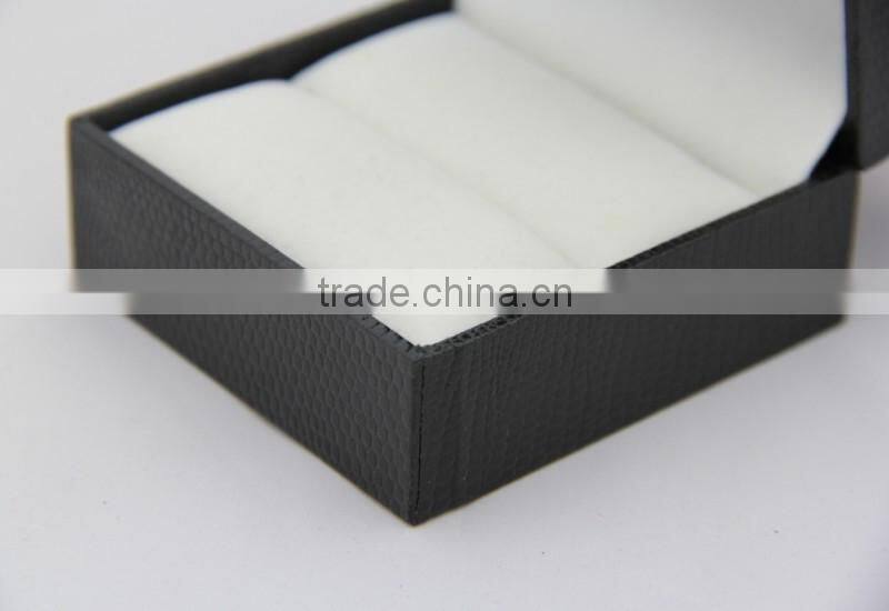 High quality small black square ring box with custom Logo