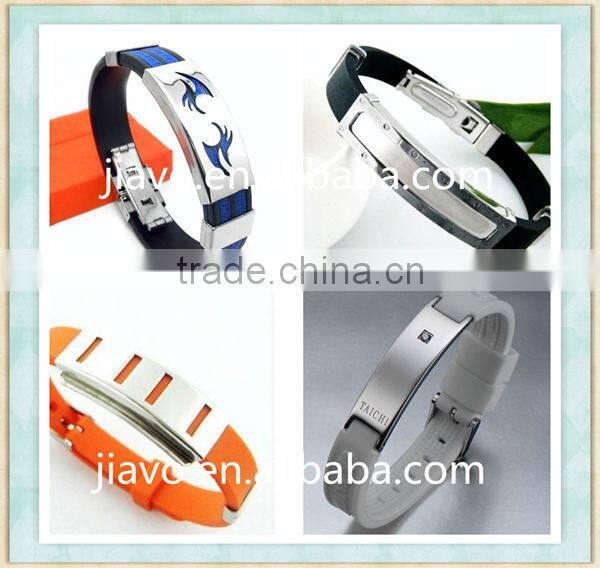 Big sales! titanium metal clasp silicone band