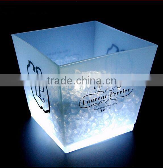 led ice bucket, Plastic square led ice bucket for beer promotion