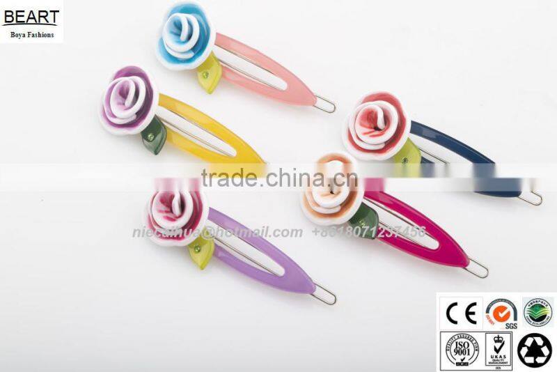 White Rose Flower Hair Pins Wedding Bridal Bridesmaids HAIR Accessory 6pcs Decorative Hair Clips