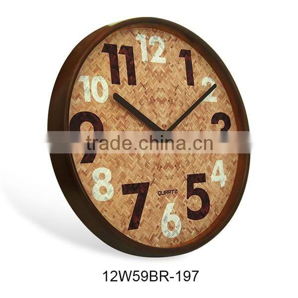 Customizable design home art craft wooden painting wall clock