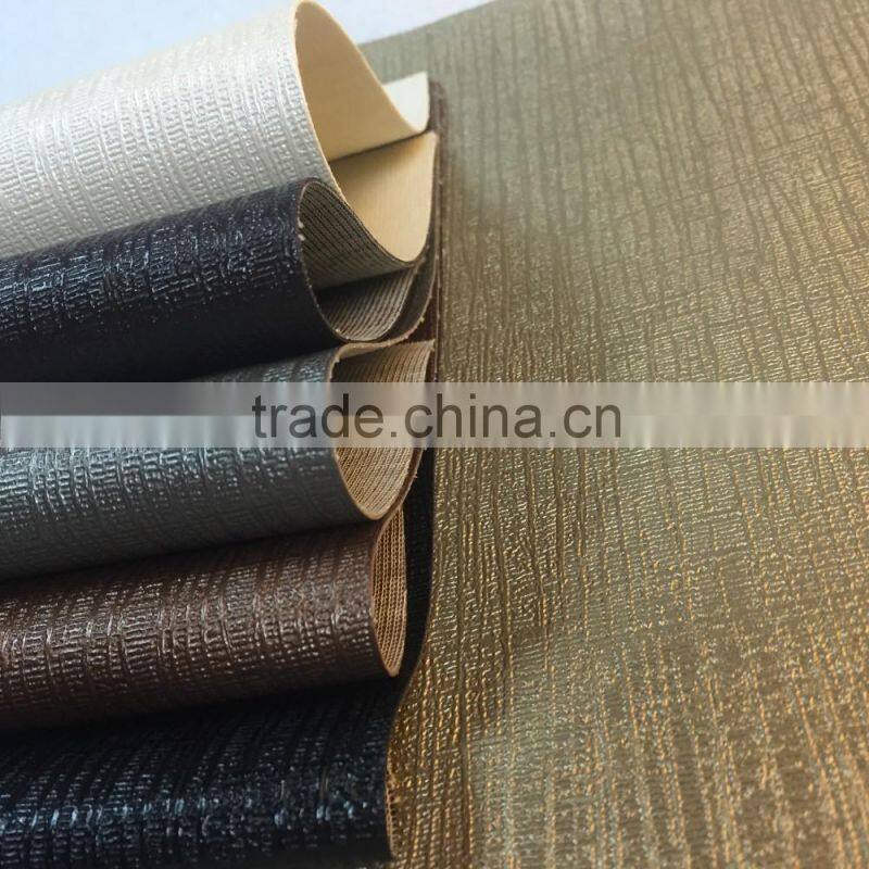 Embossed litchi synthetic PVC leather high quaker imitation leather for car seat faux leatherlity thic