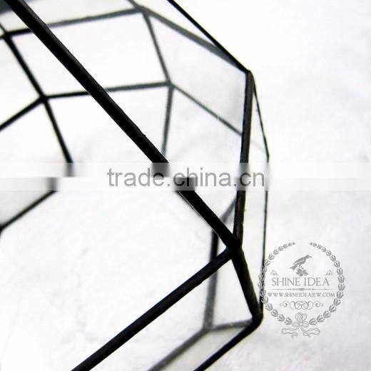 16.5*16.5*26.5cm geometric tower shape glass terrarium flower arrangement air plant planter greenhouse home decoration 0100012