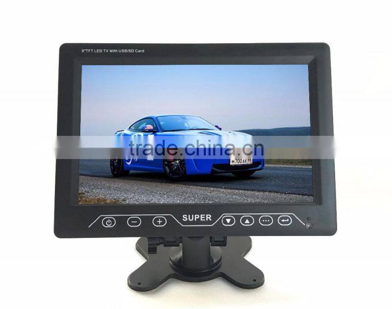 9 inch cheap china touch key monitor car with usb,sd
