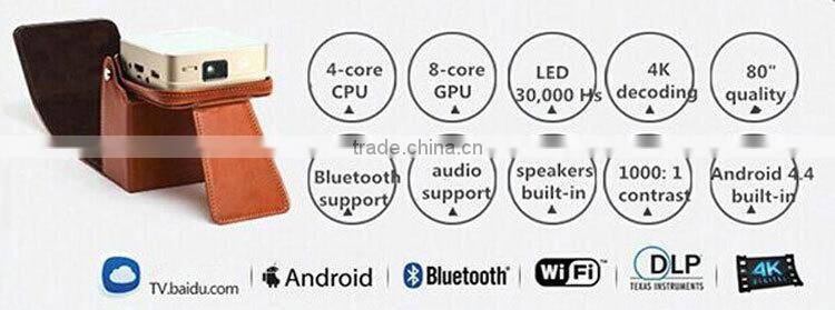 2015 Fashinable Portable Theater Wireless Outdoor Camping Dlp Link 3d Home Theater 4K full hd 3d led projector