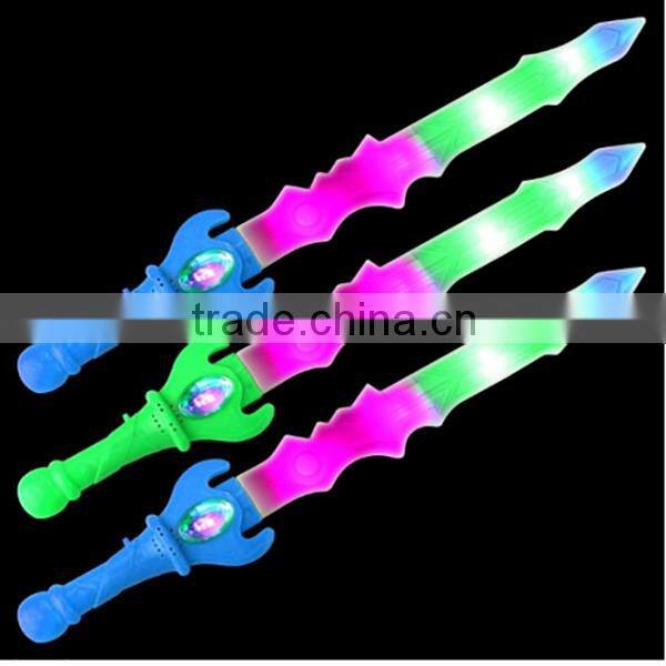 Custom plastic Space Dagger Flashing LED Light Up and Sounds Party Favor Toy Light Sword Sabers
