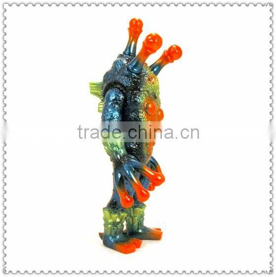 Japanese scary three eyes monsters plastic toys/oem japan child cartoon plastic toys/customized plastic toys manufacturer
