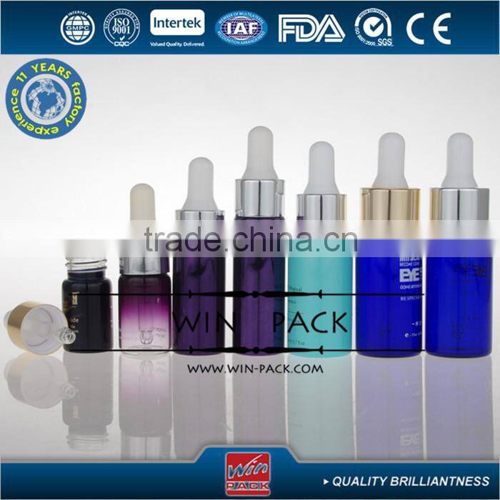 5ml 10ml 15ml blue essential oil bottle with dropper and aluminum cap
