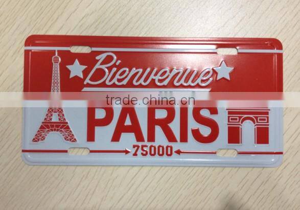 european novelty tin metal postcard