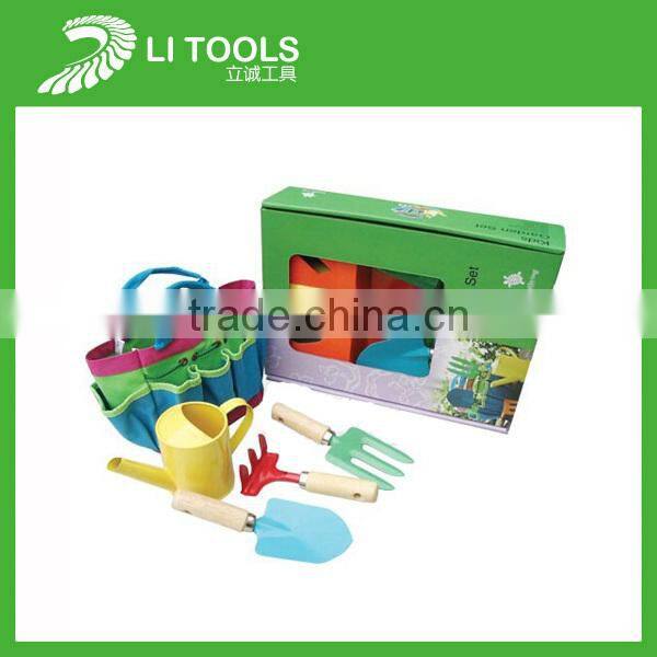 5 PCS wood handle iron kids garden tool set