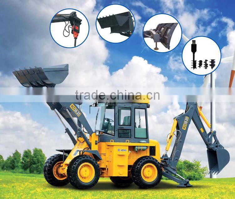 WZ30-25 65KW 1.0CBM 950kg multifunction competitive price backhoe loader