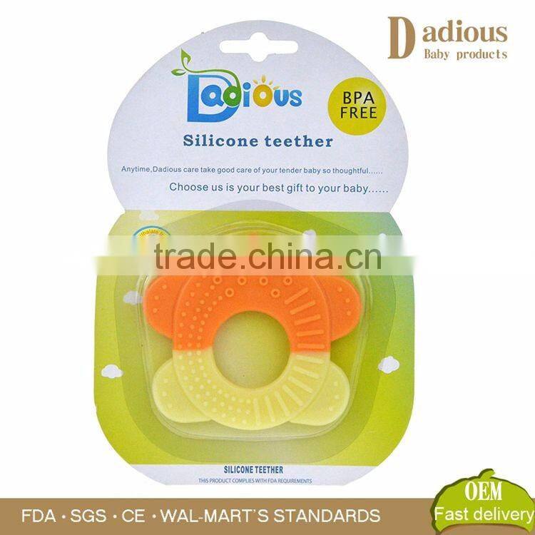 2016 Christmas Gift Funny Silicone Teethers Baby Teether Toys Chewy Baby Teether