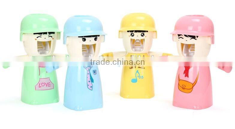 kids automatic toothpaste dispenser toothbrush holder tumbler set
