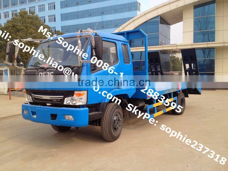 4*2 Dongfeng Jingka 7ton Small Flat Bed Truck,excavator carrying truck