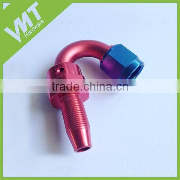 Male to Female red AN fitting reducer by CNC machining