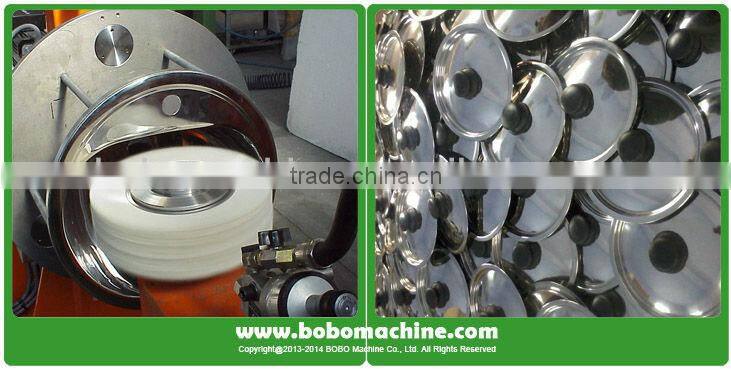 Automatic metal lids and plate buffing machine