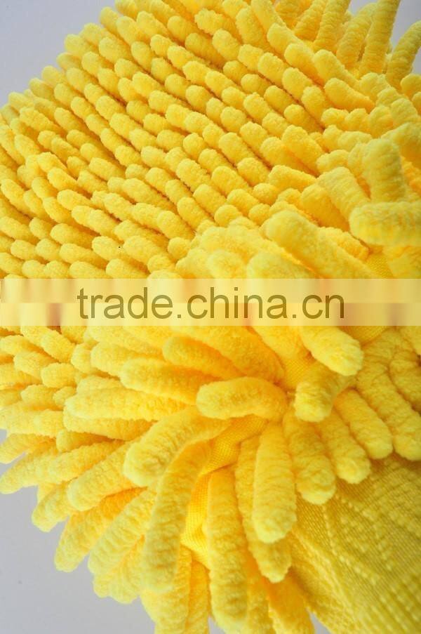 Greenwell 1 Polyester One Side Chenille Microfiber Car Cleaning Glove car mirror gloves car wash glove