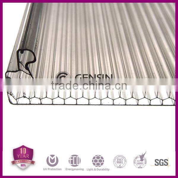 UV protection U-lock polycarbonate multiwall hollow sheets