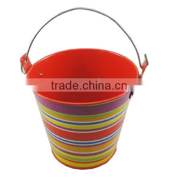 easter bucket tin with double metal handle