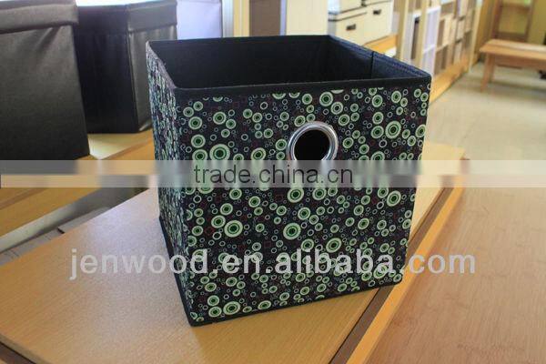 Black & Green Printing Foldable Fabric Storage Bins